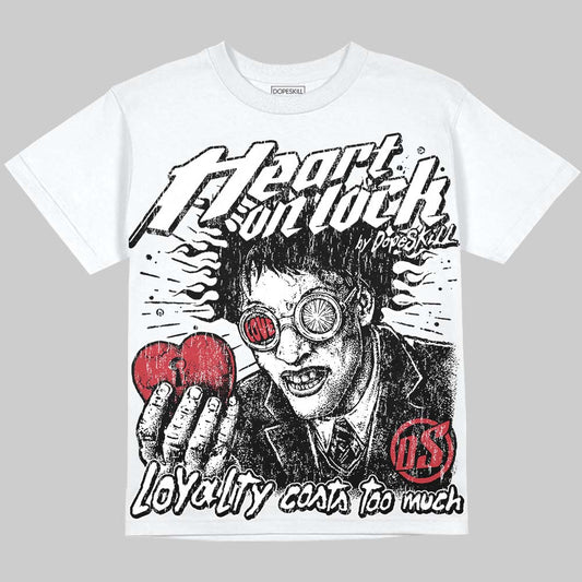Dunk Panda White Black DopeSkill Oversize Print T-Shirt Heart On Lock Graphic Streetwear - White 