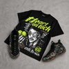 Foamposite One Green Camo DopeSkill Oversize Print T-Shirt Heart On Lock Graphic