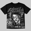 Jordan 4 Black Cat DopeSkill Oversize Print T-Shirt Heart On Lock Graphic Streetwear - Black