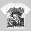 Jordan 4 Black Cat DopeSkill Oversize Print T-Shirt Heart On Lock Graphic Streetwear - White 