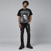 Black Cat 4s DopeSkill Oversize Print T-Shirt Heart On Lock Graphic