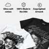 Black Cat 4s DopeSkill Oversize Print T-Shirt Heart On Lock Graphic
