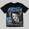Jordan 5 Black University Blue DopeSkill Oversize Print T-Shirt Heart On Lock Graphic Streetwear - Black