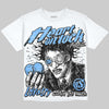 Jordan 5 Black University Blue DopeSkill Oversize Print T-Shirt Heart On Lock Graphic Streetwear - White