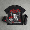 Bloodline 12s DopeSkill Oversize Print T-Shirt Heart On Lock Graphic