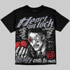 Jordan 4 Bred DopeSkill Oversize Print T-Shirt Heart On Lock Graphic Streetwear - Black