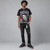 Bred 4s DopeSkill Oversize Print T-Shirt Heart On Lock Graphic