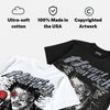 Bred 4s DopeSkill Oversize Print T-Shirt Heart On Lock Graphic