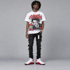 AJ 13 Chicago True Red Cherry DopeSkill Oversize Print T-Shirt Heart On Lock Graphic