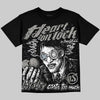 Jordan 11 Cool Grey DopeSkill Oversize Print T-Shirt Heart On Lock Graphic Streetwear - Black
