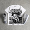 Cool Grey 11s DopeSkill Oversize Print T-Shirt Heart On Lock Graphic