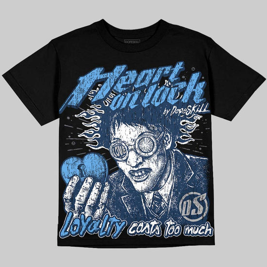 Jordan 13 Flint DopeSkill Oversize Print T-Shirt Heart On Lock Graphic Streetwear - Black