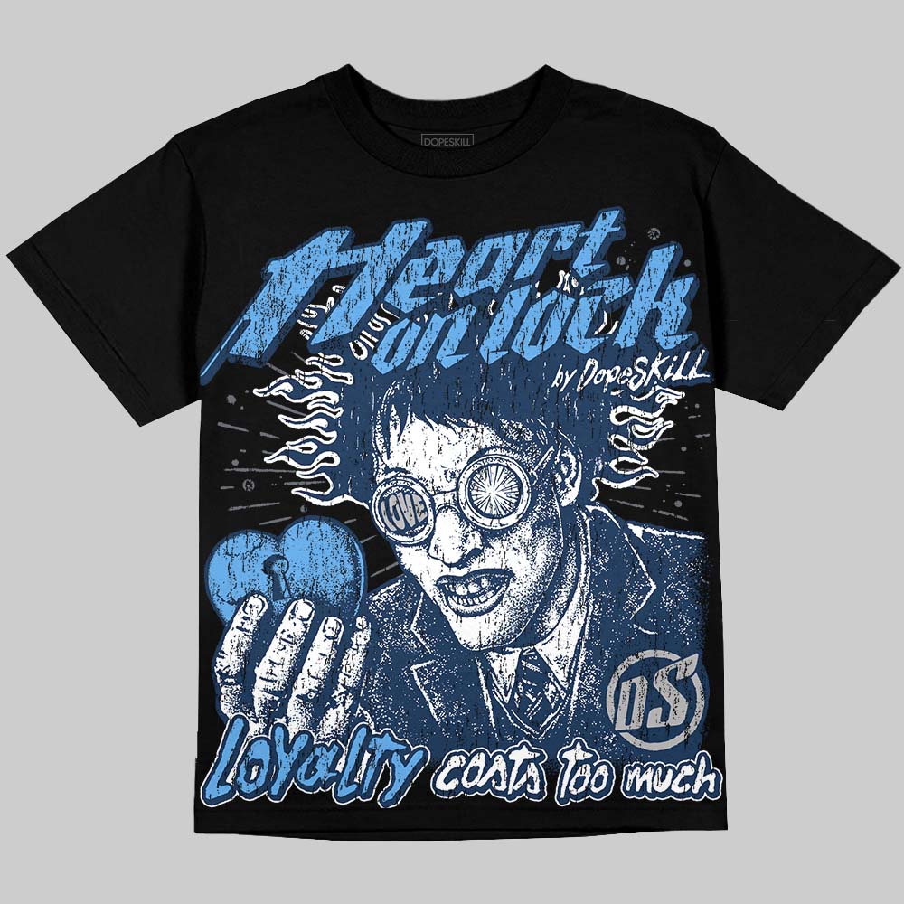 Jordan 13 Flint DopeSkill Oversize Print T-Shirt Heart On Lock Graphic Streetwear - Black