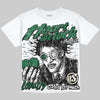 Jordan 14 Forest Green DopeSkill Oversize Print T-Shirt Heart On Lock Graphic Streetwear - White