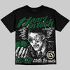 Jordan 14 Forest Green DopeSkill Oversize Print T-Shirt Heart On Lock Graphic Streetwear - Black