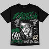 Jordan 14 Forest Green DopeSkill Oversize Print T-Shirt Heart On Lock Graphic Streetwear - Black