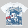Jordan 12 French Blue DopeSkill Oversize Print T-Shirt Heart On Lock Graphic Streetwear - White