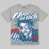Jordan 12 French Blue DopeSkill Oversize Print T-Shirt Heart On Lock Graphic Streetwear - Grey