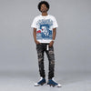 French Blue 12s DopeSkill Oversize Print T-Shirt Heart On Lock Graphic