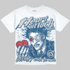 Jordan 12 French Blue DopeSkill Oversize Print T-Shirt Heart On Lock Graphic Streetwear - White