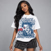 French Blue 12s DopeSkill Oversize Print T-Shirt Heart On Lock Graphic