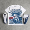 French Blue 12s DopeSkill Oversize Print T-Shirt Heart On Lock Graphic
