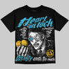 Jordan 11 Gamma Blue DopeSkill Oversize Print T-Shirt Heart On Lock Graphic Streetwear - Black