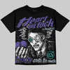 Jordan 5 Grape DopeSkill Oversize Print T-Shirt Heart On Lock Graphic Streetwear - Black