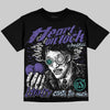 Jordan 5 Grape DopeSkill Oversize Print T-Shirt Heart On Lock Graphic Streetwear - Black
