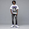 Grape 5s DopeSkill Oversize Print T-Shirt Heart On Lock Graphic