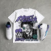 Grape 5s DopeSkill Oversize Print T-Shirt Heart On Lock Graphic