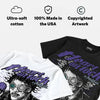 Grape 5s DopeSkill Oversize Print T-Shirt Heart On Lock Graphic