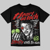 Jordan 5 Halloween DopeSkill Oversize Print T-Shirt Heart On Lock Graphic Streetwear - Black