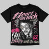 Jordan 4 Iced Carmine DopeSkill Oversize Print T-Shirt Heart On Lock Graphic Streetwear - Black
