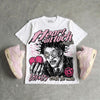 Iced Carmine 4s DopeSkill Oversize Print T-Shirt Heart On Lock Graphic