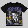 Jordan 4 Lakers DopeSkill Oversize Print T-Shirt Heart On Lock Graphic Streetwear - Black