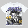 Jordan 4 Lakers DopeSkill Oversize Print T-Shirt Heart On Lock Graphic Streetwear - White