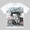 Jordan 4 Medium Soft Pink DopeSkill Oversize Print T-Shirt Heart On Lock Graphic Streetwear - White