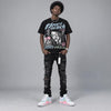 Medium Soft Pink 4s DopeSkill Oversize Print T-Shirt Heart On Lock Graphic