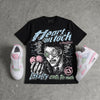 Medium Soft Pink 4s DopeSkill Oversize Print T-Shirt Heart On Lock Graphic