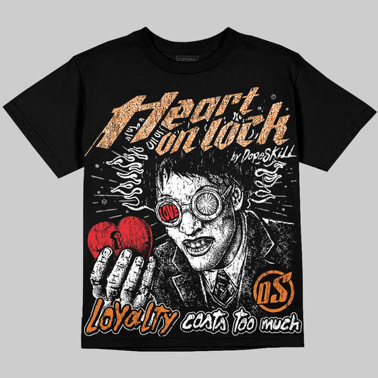 Jordan 3 Orange Citrus DopeSkill Oversize Print T-Shirt Heart On Lock Graphic Streetwear - Black