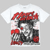 Jordan 4 Red Cement DopeSkill Oversize Print T-Shirt Heart On Lock Graphic Streetwear - White