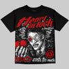 Jordan 4 Red Cement DopeSkill Oversize Print T-Shirt Heart On Lock Graphic Streetwear - Black