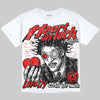 Jordan 4 Red Cement DopeSkill Oversize Print T-Shirt Heart On Lock Graphic Streetwear - White 