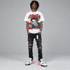 Red Cement 4s DopeSkill Oversize Print T-Shirt Heart On Lock Graphic