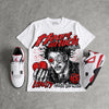 Red Cement 4s DopeSkill Oversize Print T-Shirt Heart On Lock Graphic