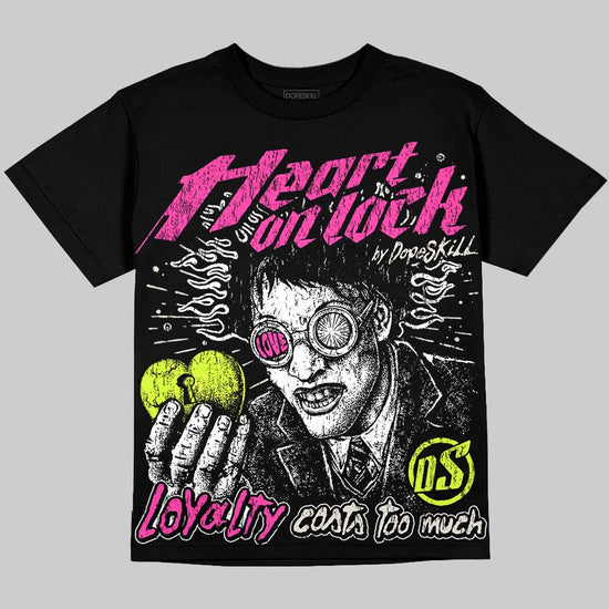 Jordan 7 Tennis Day DopeSkill Oversize Print T-Shirt Heart On Lock Graphic Streetwear - Black