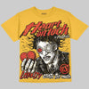 Jordan 4 Thunder DopeSkill Oversize Print T-Shirt Heart On Lock Graphic Streetwear - Mustard