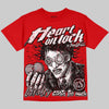 Jordan 4 Toro Bravo DopeSkill Oversize Print T-Shirt Heart On Lock Graphic Streetwear - Red