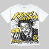 Jordan 4 Tour Yellow DopeSkill Oversize Print T-Shirt Heart On Lock Graphic Streetwear - White 